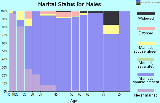 East Brainerd marital status for males