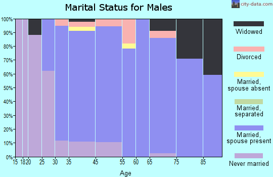 Oak Hill marital status for males