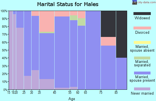 Powells Crossroads marital status for males