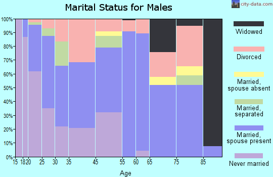 South Pittsburg marital status for males