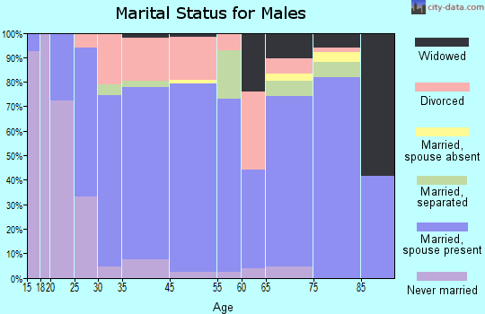 Tracy City marital status for males