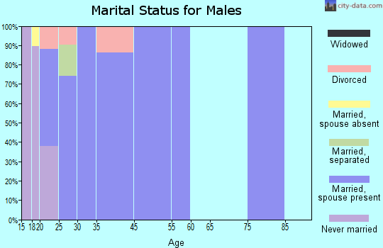 Arroyo Colorado Estates marital status for males