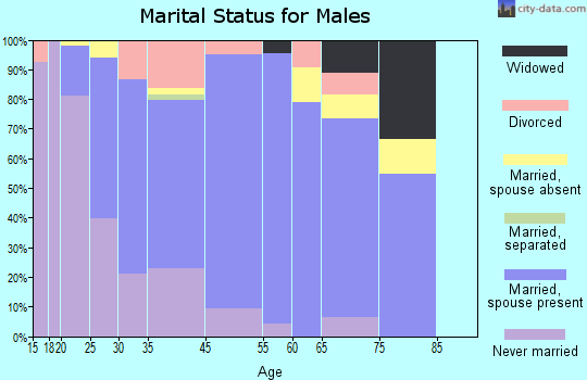 Central Gardens marital status for males