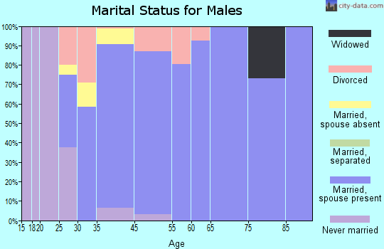 Dalworthington Gardens marital status for males