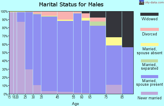 Flower Mound marital status for males