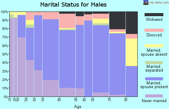 Fredericksburg marital status for males