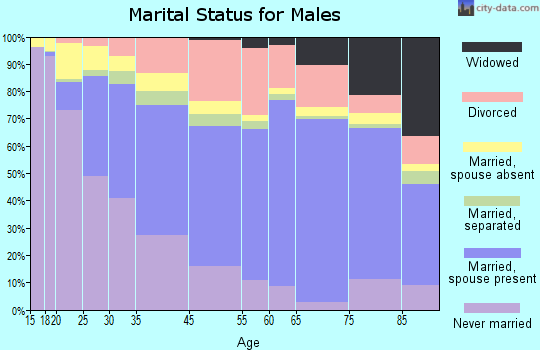 Galveston marital status for males