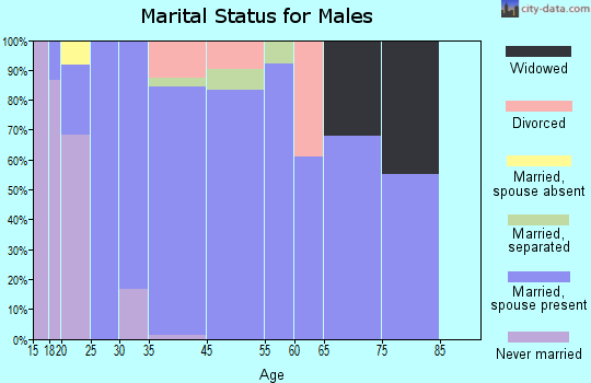 Midway North marital status for males
