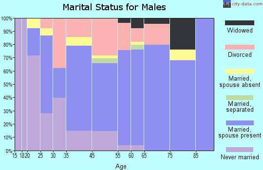 Nassau Bay marital status for males