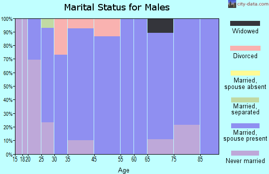 North Alamo marital status for males