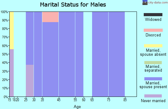 North Pearsall marital status for males