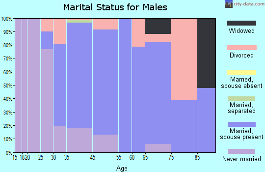 Olmos Park marital status for males