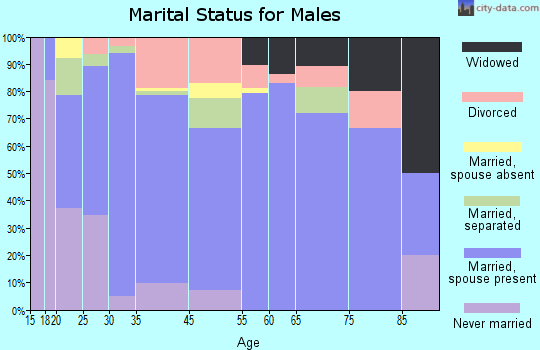 Pecan Acres marital status for males