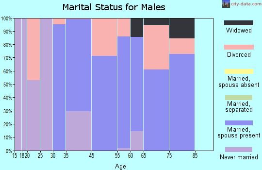 Mountain Ranch marital status for males