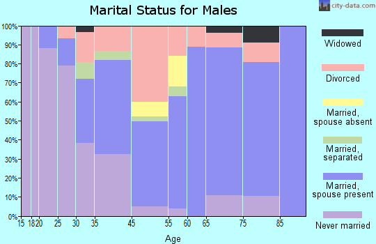 South Padre Island marital status for males