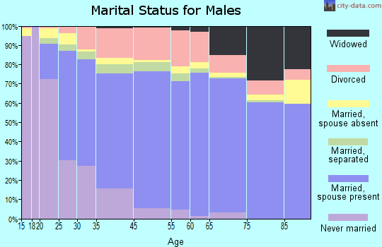 Texas City marital status for males