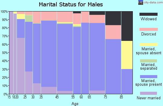Watauga marital status for males