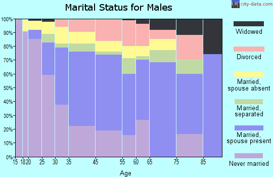 North Fair Oaks marital status for males