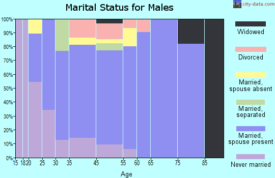 Oak View marital status for males
