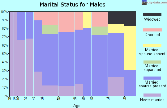 Manchester Center marital status for males