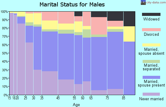 Bailey's Crossroads marital status for males