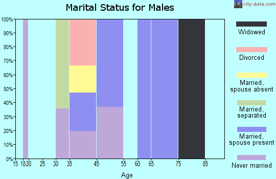 Fairview Beach marital status for males