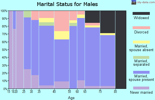Fishersville marital status for males