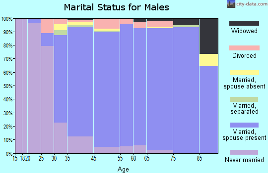 Palos Verdes Estates marital status for males