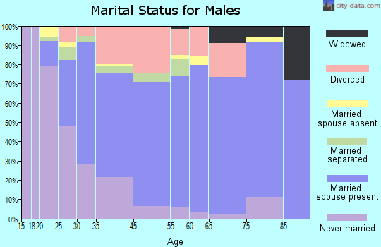 Highland Springs marital status for males