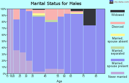 Lake Monticello marital status for males