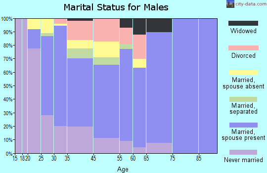 Yorkshire marital status for males