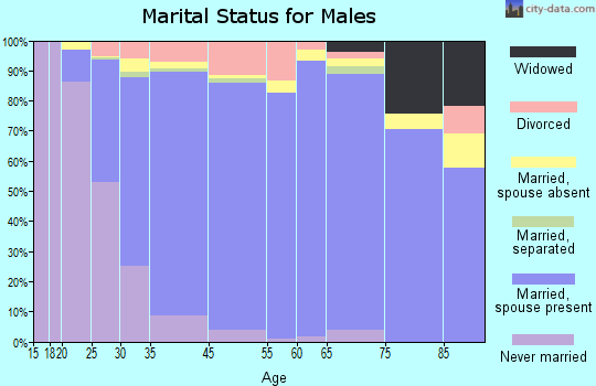 East Hill-Meridian marital status for males