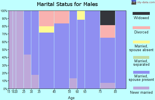 Fords Prairie marital status for males