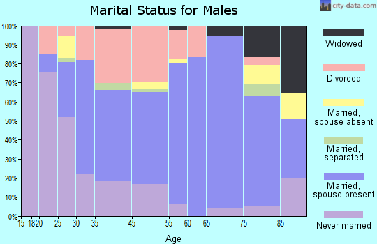 Hazel Dell South marital status for males