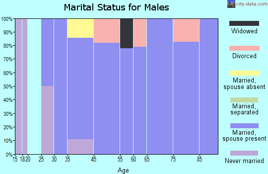 Hunts Point marital status for males
