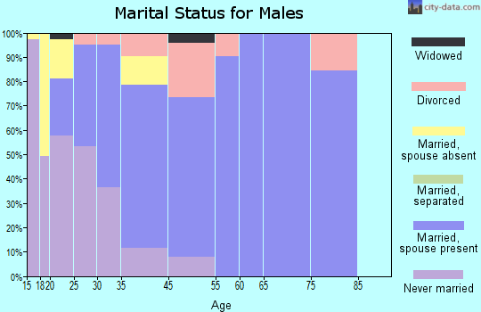 Moses Lake North marital status for males