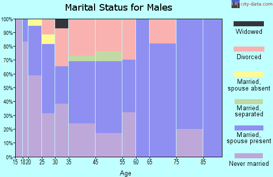 Navy Yard City marital status for males