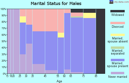 Ocean Shores marital status for males