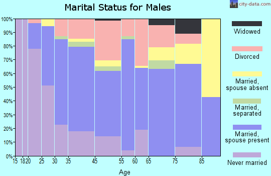 Union Gap marital status for males