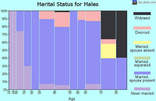 Waterville marital status for males