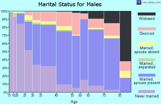 White Center marital status for males
