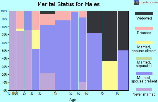 Coal Fork marital status for males
