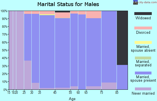 San Diego Country Estates marital status for males