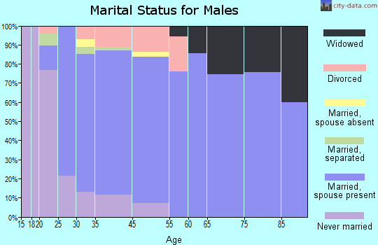North Fond du Lac marital status for males