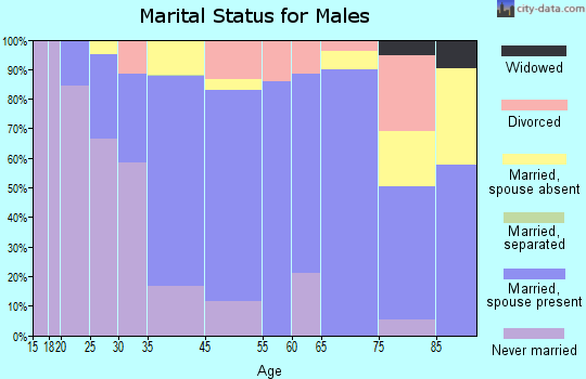 Sauk City marital status for males