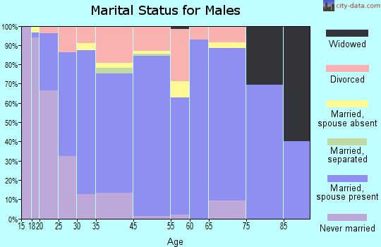 Evanston marital status for males