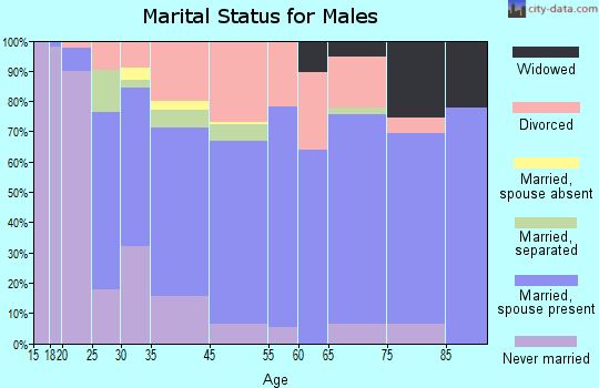 Shasta Lake marital status for males