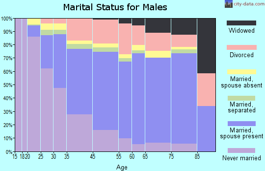 South Lake Tahoe marital status for males