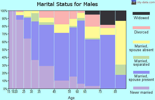 South San Gabriel marital status for males