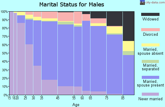 Temple City marital status for males